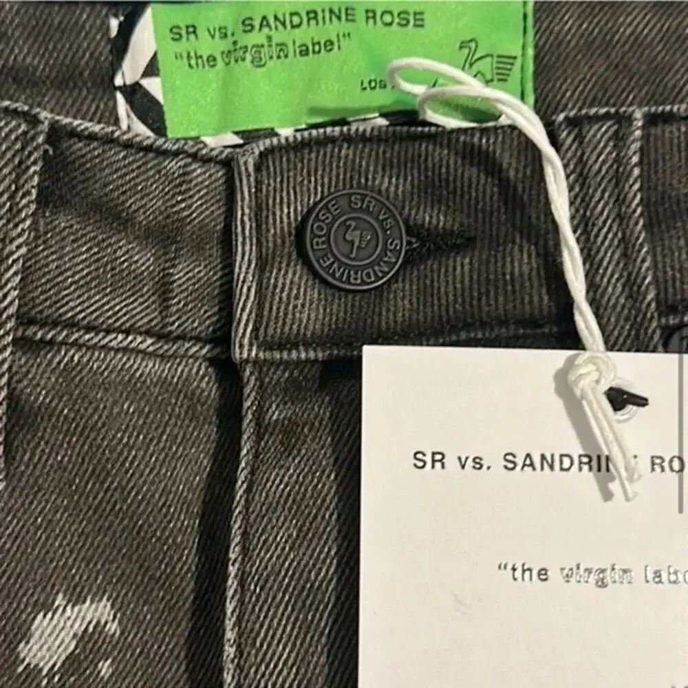 NWT-Free People X Sandrine Rose Polka Grey High Waisted Skinny Jeans Sz:27- $138 - Picture 5 of 5